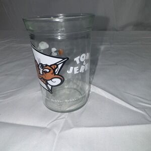 Vintage 1990‎ Tom & Jerry Welch's Jelly Jar Glass Cup 4" Kite Jerry